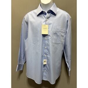 Enro Non Iron Blue Dress Shirt Button Up Men Size XL 17 32-33 New With tags